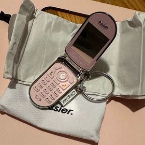 Glossier phone keychain
